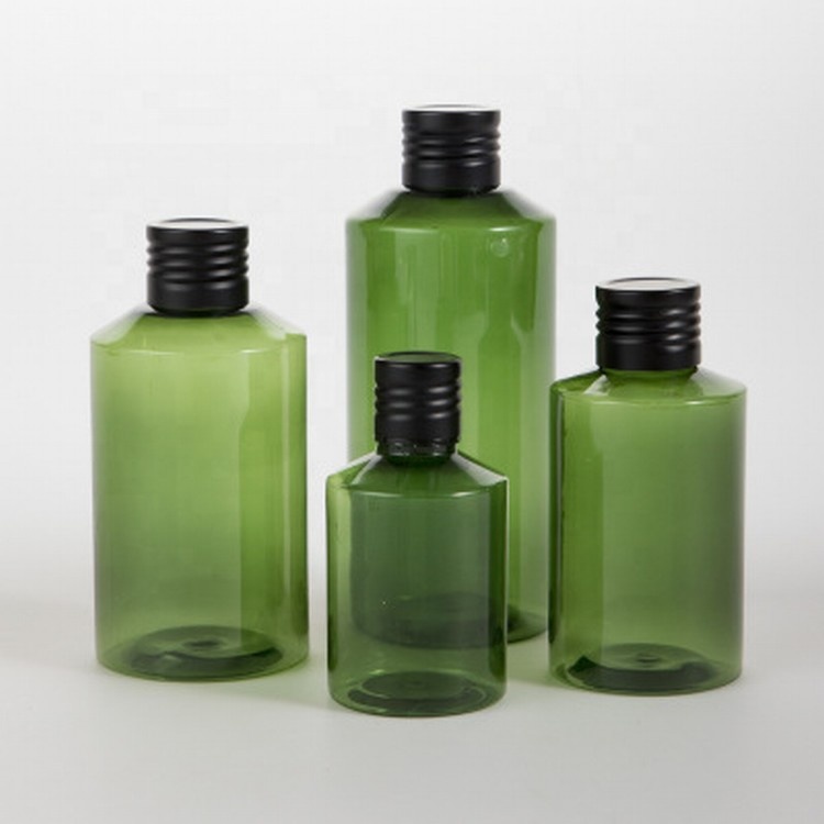 Customized Best Selling Pet Green Cosmetic Bottle Square Small Plastic Bottles