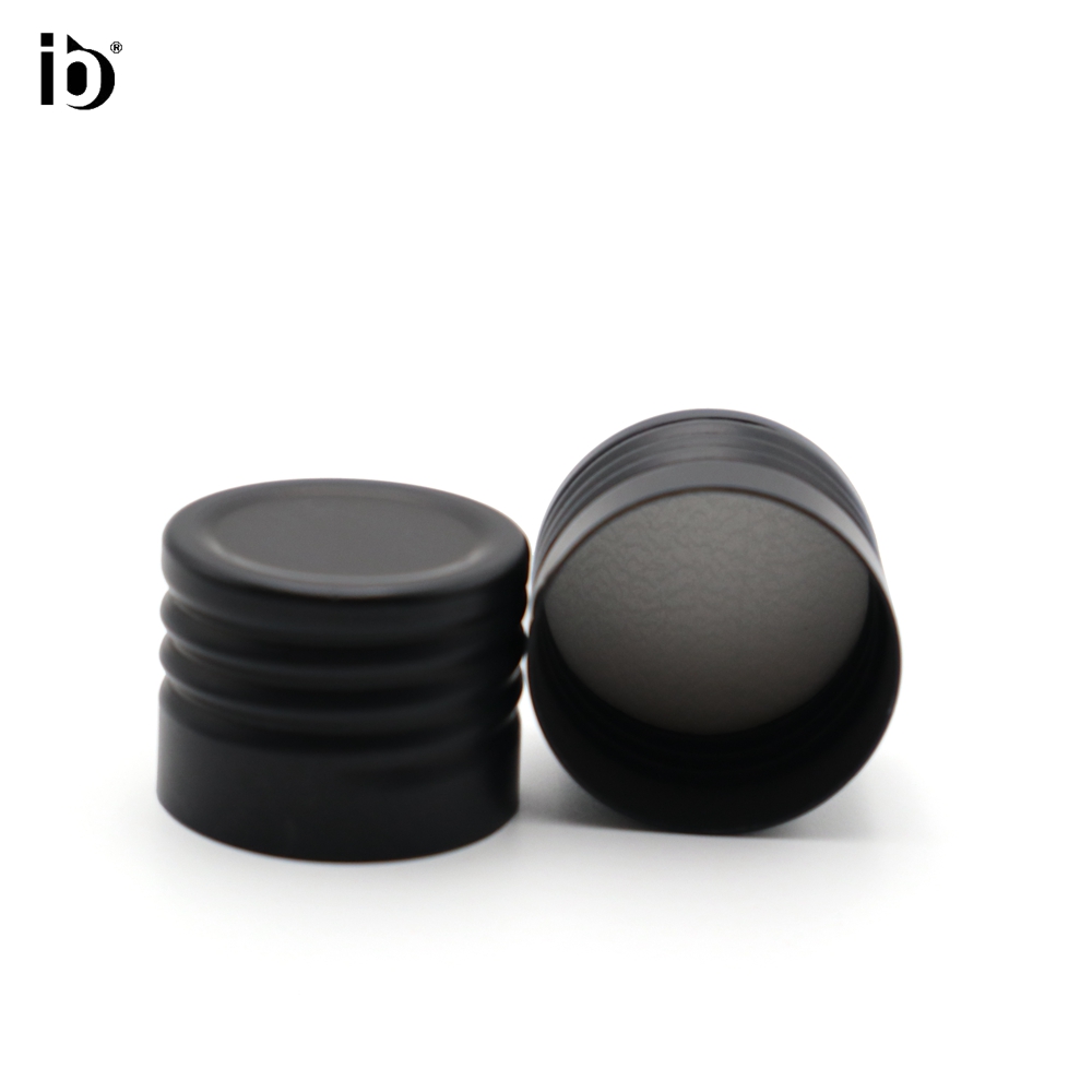 2021 New Style 24mm Black Aluminium Bottle Cap Screw Tube Cap