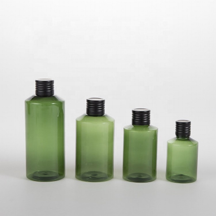 Customized Best Selling Pet Green Cosmetic Bottle Square Small Plastic Bottles