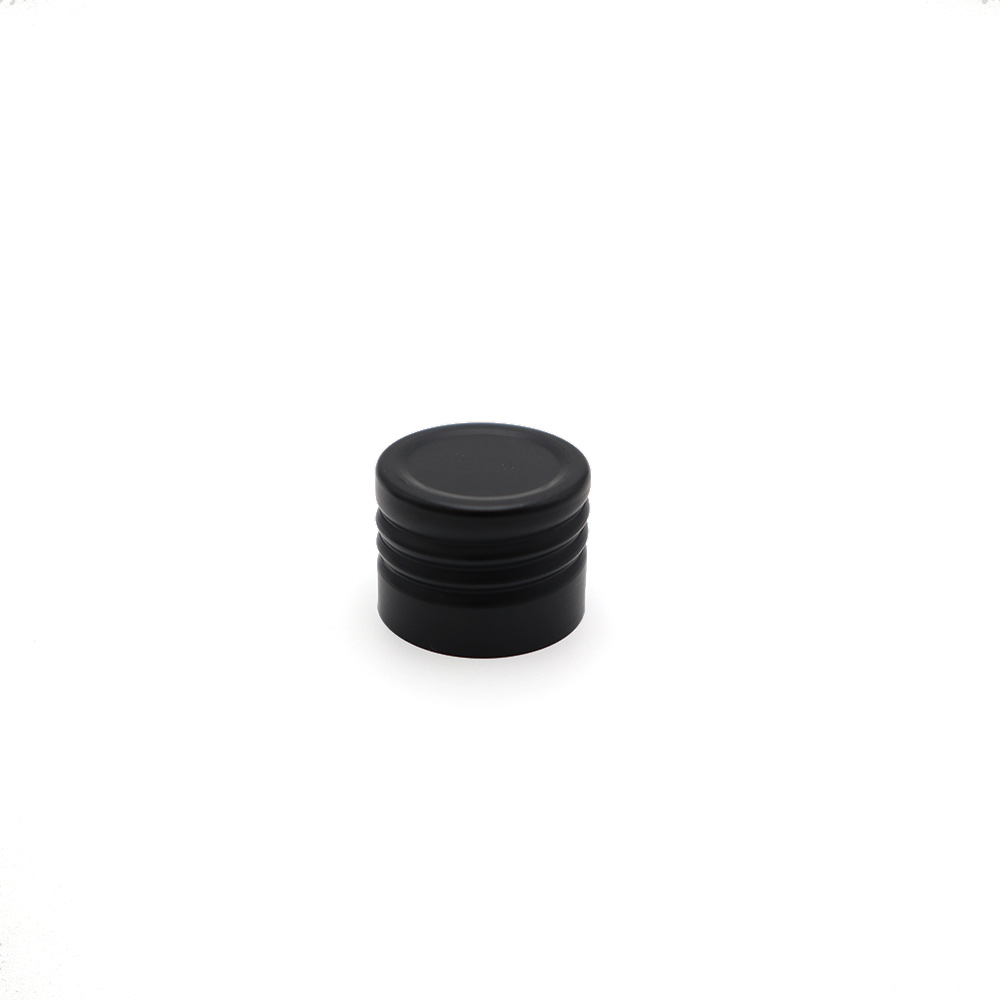 2021 New Style 24mm Black Aluminium Bottle Cap Screw Tube Cap