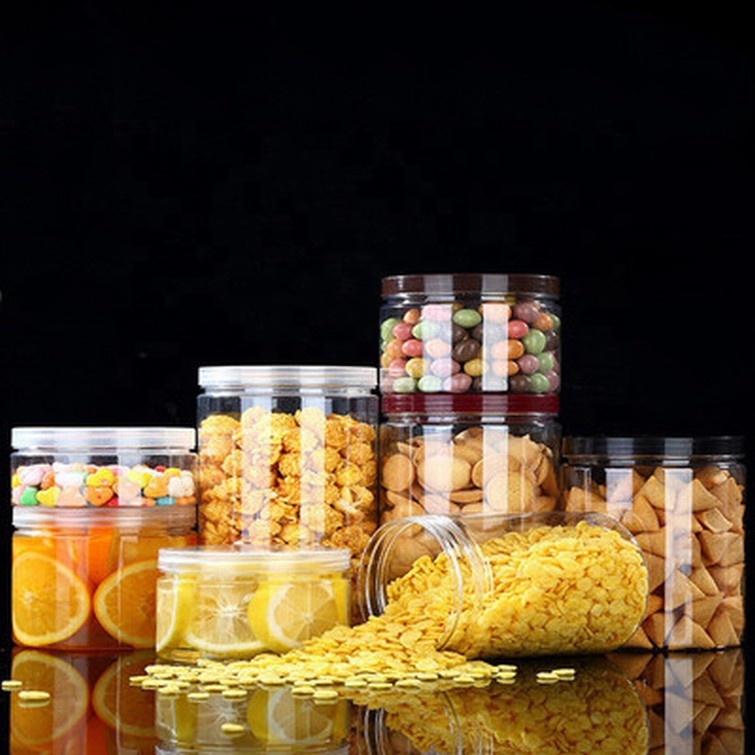 Clear Factory Direct Sale Jar Plastic Candy Jars with Lids Plastic for Cotton Candy