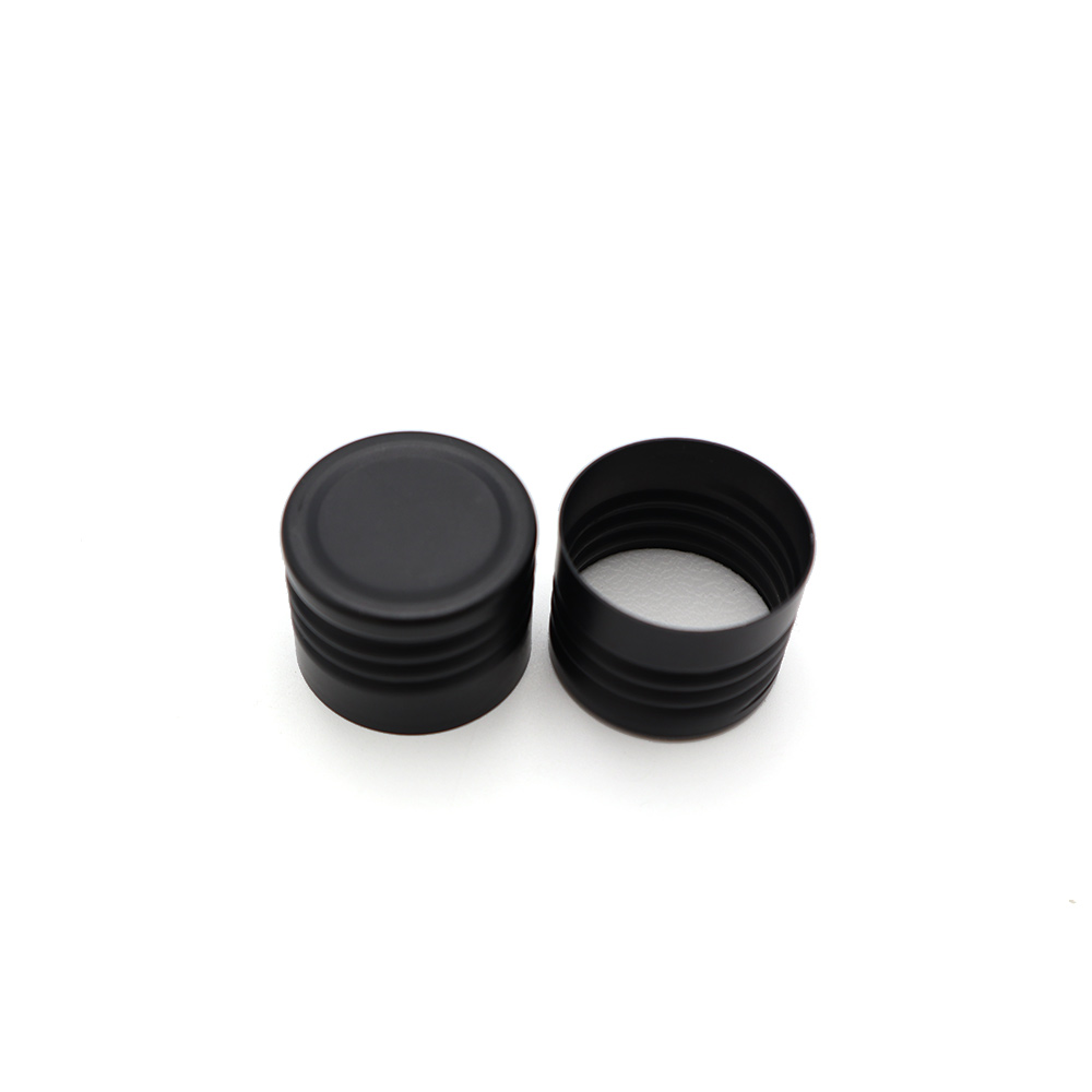 2021 New Style 24mm Black Aluminium Bottle Cap Screw Tube Cap